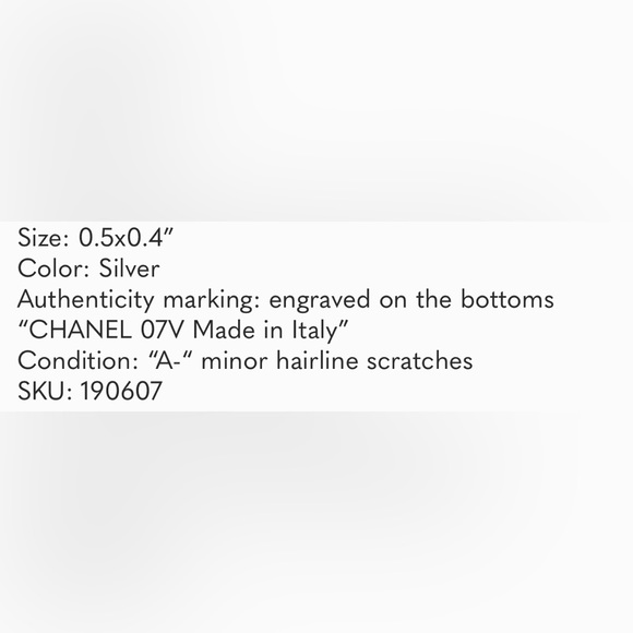 Chanel Silver Classic Crystal Studded Clip On Earrings - Picture 8 of 10